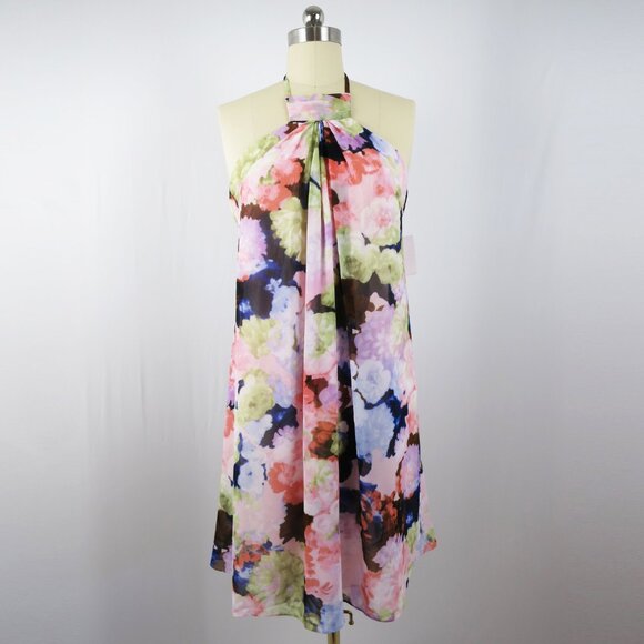 Nordstrom 1.STATE Floral Print Halter Dress in Pale Pink Floral Size M - Picture 1 of 16